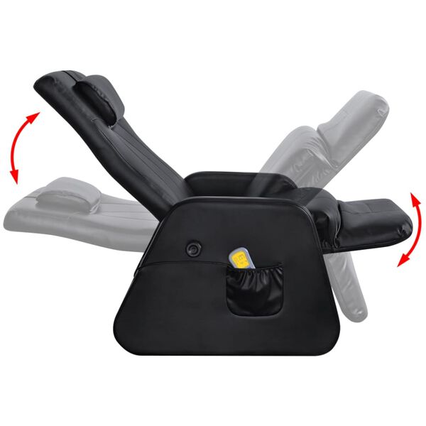 vidaXL Poltrona Massaggiante Nera in Similpelle