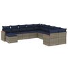 vidaXL Set Divani da Giardino 11 pz con Cuscini Grigio in Polyrattan