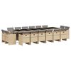vidaXL Set Pranzo da Giardino 17 pz con Cuscini Beige Misto Polyrattan