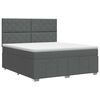 vidaXL Letto box spring con materasso Grigio Scuro 160 x 200 cm