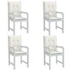 vidaXL Cuscini Sedia Schiena Bassa 4 pz Crema M&eacute;lange 100x50x4 Tessuto
