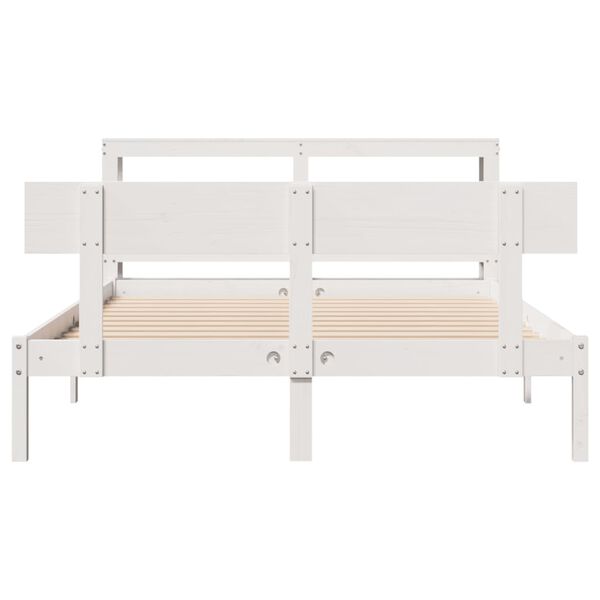 vidaXL Letto senza Materasso Bianco 140x200 cm Legno Massello di Pino