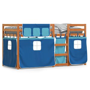 vidaXL Letto a Castello senza Materasso Blu 90x200cm Massello Pino