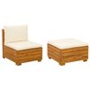 vidaXL Set Lounge da Giardino 2 Pezzo Marrone Legno di Acacia Massello