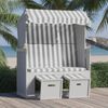 vidaXL Strandkorb con Tettoia Polyrattan Legno Massello Grigio Bianco