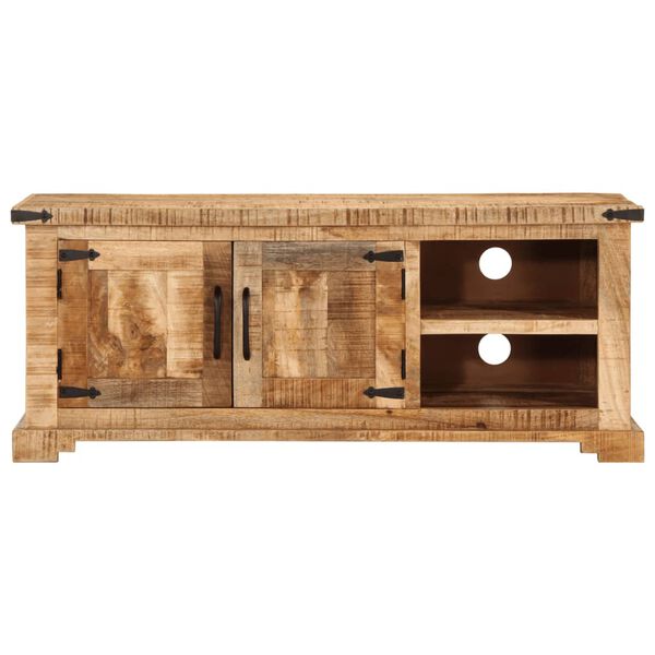 vidaXL Mobile Porta TV 110x35x45 cm in Legno Massello di Mango Grezzo