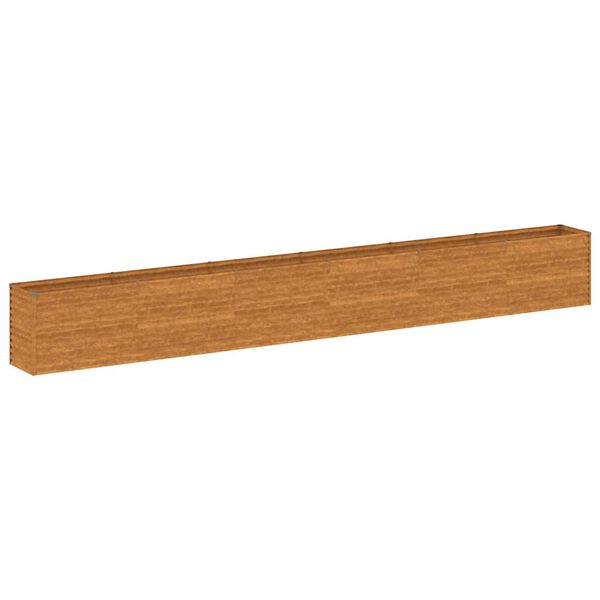 vidaXL Letto Rialzato da Giardino 578x50x69 cm Acciaio Corten