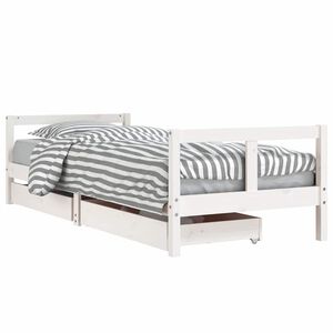 vidaXL Giroletto Bambini con Cassetti Bianco 80x200cm Massello di Pino