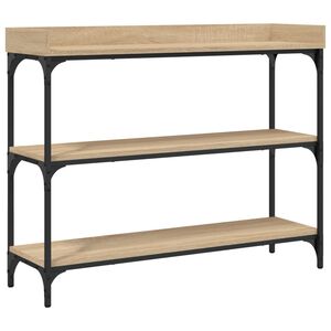 vidaXL Tavolino Consolle con Ripiani Rovere Sonoma 100x30x80 cm