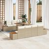vidaXL Set Divano da Giardino 8 pcs Beige Poly Rattan