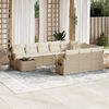 vidaXL Set Divani da Giardino 11 pz con Cuscini Beige in Polyrattan
