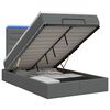 vidaXL Letto Ottomano con Materasso e LED Grigio Scuro 120 x 200 cm