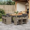 vidaXL Set da Pranzo da Giardino 9 pz con Cuscini in Polyrattan Grigio