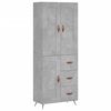 vidaXL Credenza Grigio Cemento 69,5x34x180 cm in Legno Multistrato