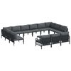 vidaXL Set Divano da Giardino 14 pz Nero Acciaio