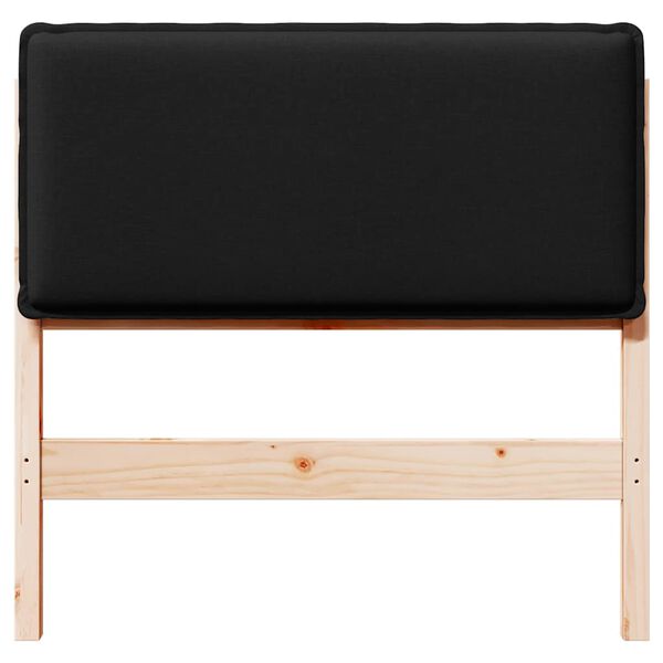 vidaXL Testiera imbottita Naturale e Nero 75 cm Pino massello