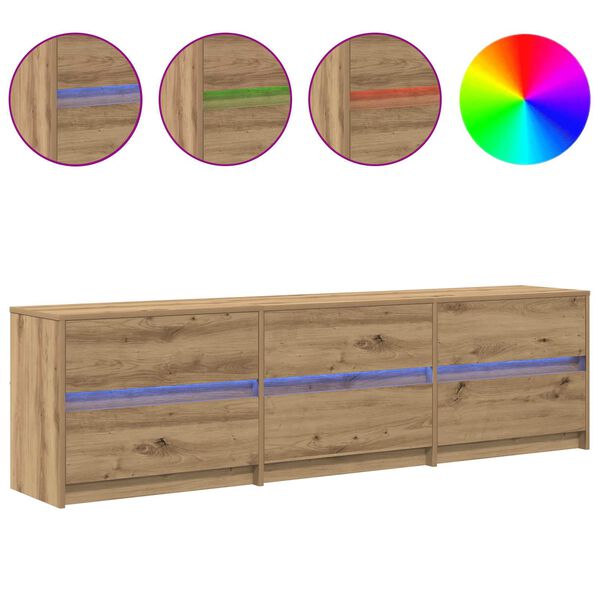 vidaXL Unit&agrave; TV 2 pcs Rovere artigianale 180 x 34 x 50 cm