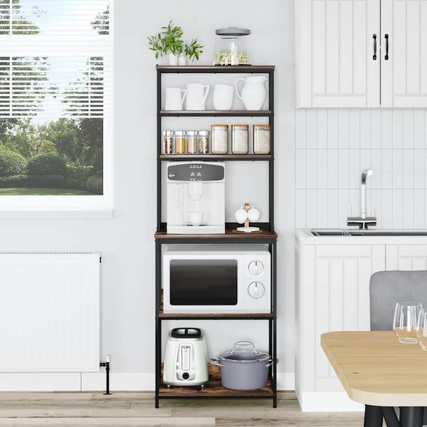 vidaXL Mensola da cucina Rovere fum&eacute; 60 x 40 x 168 cm