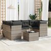 vidaXL Set Divani da Giardino 7pz con Cuscini Grigio Chiaro Polyrattan