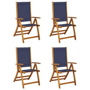 vidaXL Sedie Pieghevoli 4 pz Massello d'Acacia e Textilene
