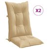 vidaXL Cuscini Sedia Schiena Alta 2 Beige M&eacute;lange 120x50x7 Tessuto