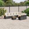 vidaXL Set Divani da Giardino 10pz con Cuscini in Polyrattan Nero