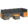 vidaXL Set Divano da Giardino 8 pz con Cuscini Grigio in Polyrattan