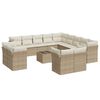vidaXL Set Divani da Giardino 14pz con Cuscini in Polyrattan Beige