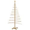 vidaXL Albero di Natale in legno con supporto Marrone 180 cm Bamb&ugrave;