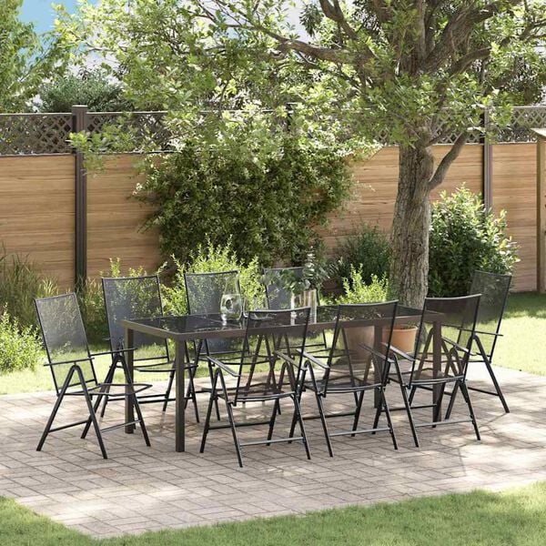 vidaXL Set da Pranzo per Giardino 9 pcs Antracite