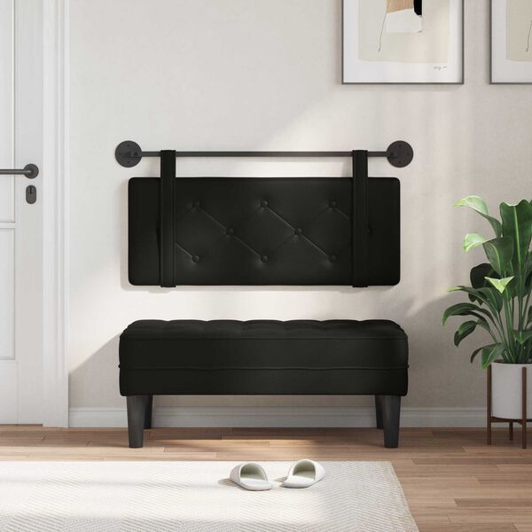 vidaXL Testata appesa Montaggio a parete Nero 100 cm Pelle Sintetica