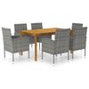 vidaXL Set Mobili da Pranzo per Giardino 7 pz Grigio