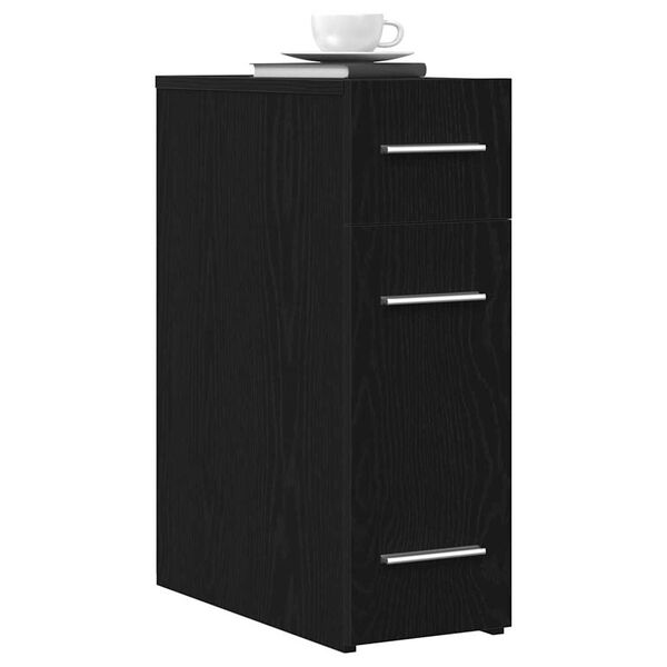 vidaXL Mobile da farmacia Rovere nero 20 x 45.5 x 60 cm