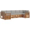 vidaXL Set divani con cuscino 7 pcs Grigio Naturale e Chiaro