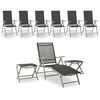 vidaXL Set per Divani da Giardino 9 pz Nero e Argento