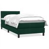 vidaXL Giroletto a Molle con Materasso Verde Scuro 80x220 cm Velluto