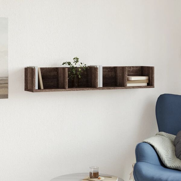 vidaXL Armadietto a Muro Rovere Marrone 99x18x16,5cm Legno Multistrato