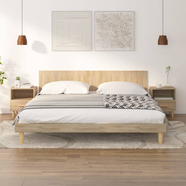 vidaXL Comodini 2 pz Rovere Sonoma 40x35x47 cm