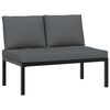 vidaXL Panca da Giardino con Cuscini Nera in Alluminio
