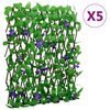 vidaXL Traliccio Edera Artificiale Espandibile 5 pz Verde 180x60 cm