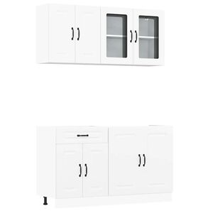 vidaXL Set Mobili da Cucina 4 pz Kalmar Bianchi Legno Multistrato