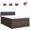 vidaXL Giroletto a Molle con Materasso Marrone Scuro 140x200cm Tessuto