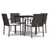 vidaXL Set Pranzo da Giardino 5pz con Cuscini in Polyrattan e Acciaio
