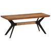 vidaXL Panca da Pranzo 110x40x46 cm Legno Massello di Acacia e Acciaio