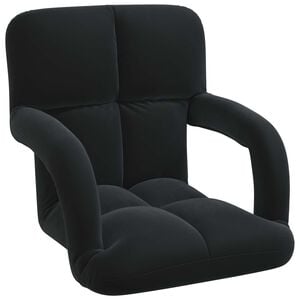 vidaXL Sedia da Pavimento Nero 58 x 62 x 58 cm Velluto