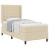 vidaXL Letto a molle con cuscino Crema 200 x 90 cm Tessuto