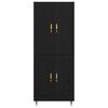 vidaXL Credenza Rovere Nero 69,5 x 34 x 180 cm Legno multistrato