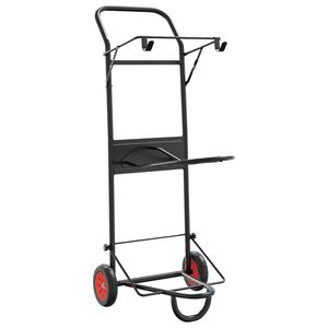 vidaXL Carrello da Sella Pieghevole Nero in Acciaio