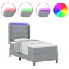 vidaXL Letto a Sorgente LED Grigio chiaro 90 x 200 cm Tessuto