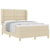vidaXL Letto a molle con materasso Crema 190 x 140 cm Tessuto